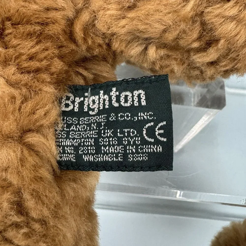 Brighton Russ Berrie Stuffed Brown Teddy Bear VTG Plush Jointed Gingham‎ Bow
